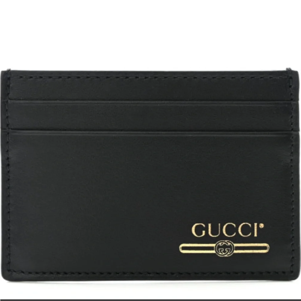 GUCCI Leather Rubberized Credit Card Holder, Retail $310 - Picture 1 of 8